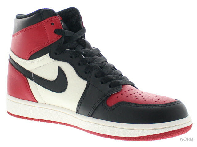 【US8】 AIR JORDAN 1 RETRO HIGH OG BRED TOE 555088-610 【DS】