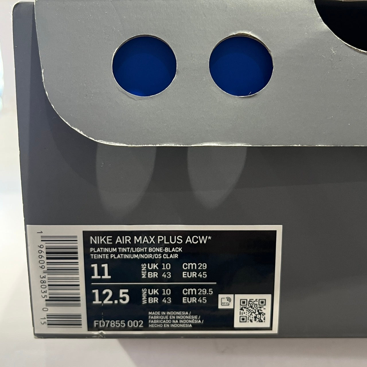 【US11】 NIKE AIR MAX PLUS ACW A-COLD-WALL FD7855-002 【USED】