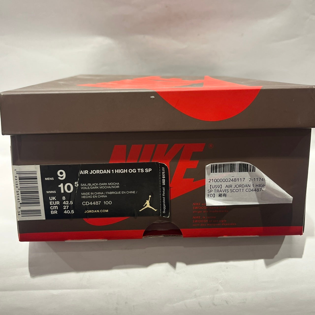 【US9】 AIR JORDAN 1 HIGH OG TS SP TRAVIS SCOTT CD4487-100 【USED】