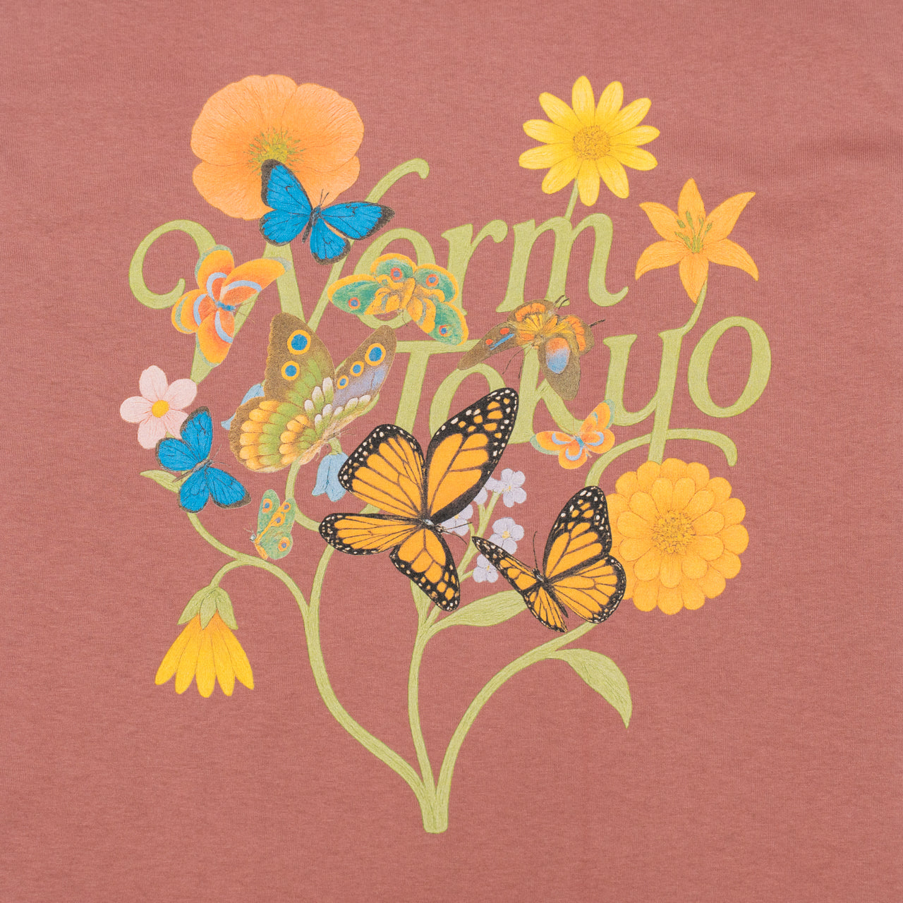 WORM T-shirt Botanical Logo Pink XXL