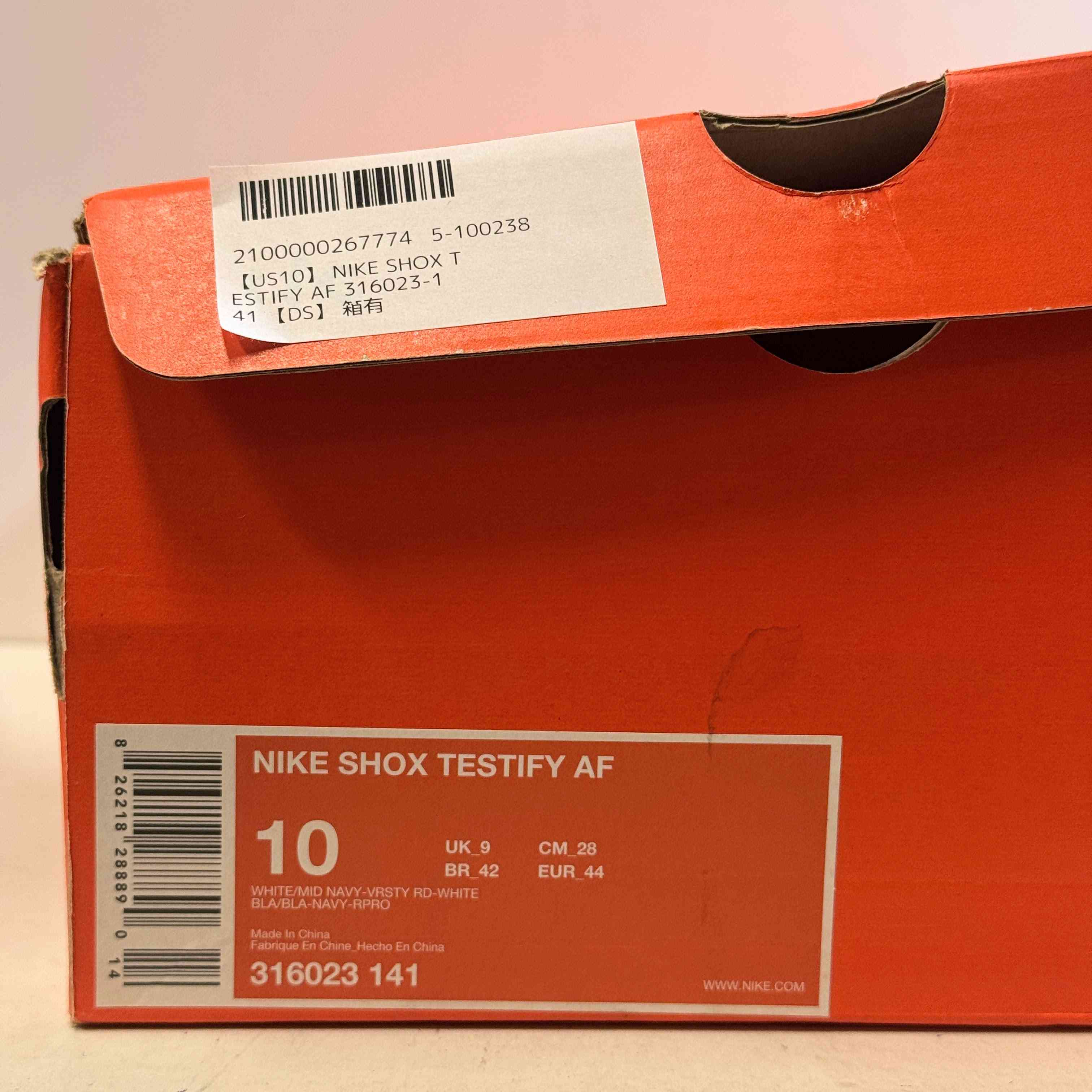 【US10】 NIKE SHOX TESTIFY AF 316023-141 【DS】