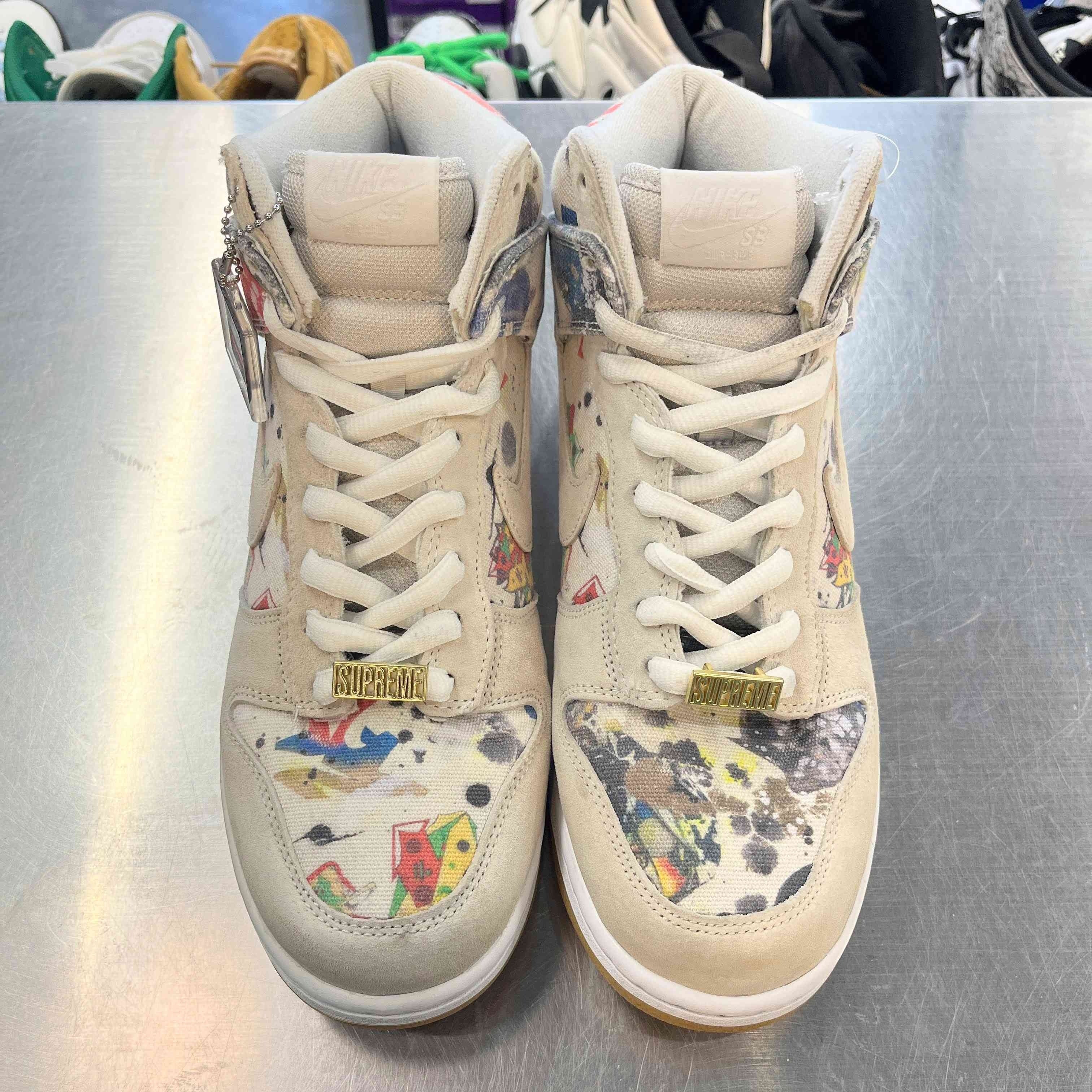 【US9.5】 NIKE SB SB DUNK HIGH OG QS Supreme/Rammellzee FD8779-100 【USED】