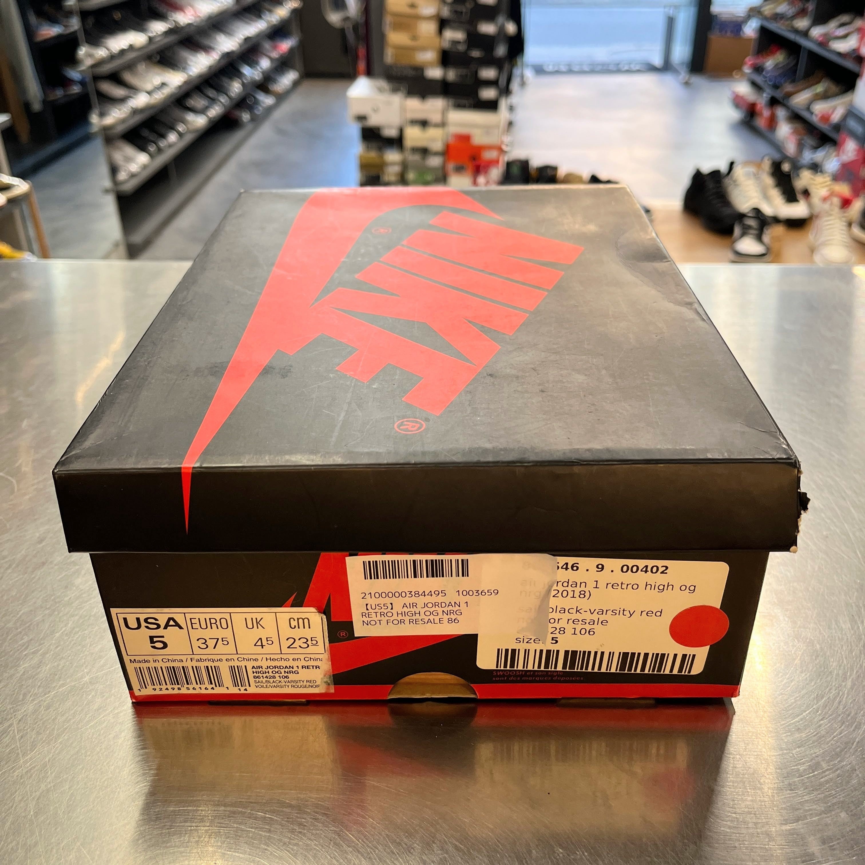 【US5】 AIR JORDAN 1 RETRO HIGH OG NRG NOT FOR RESALE 861428-106 【USED】