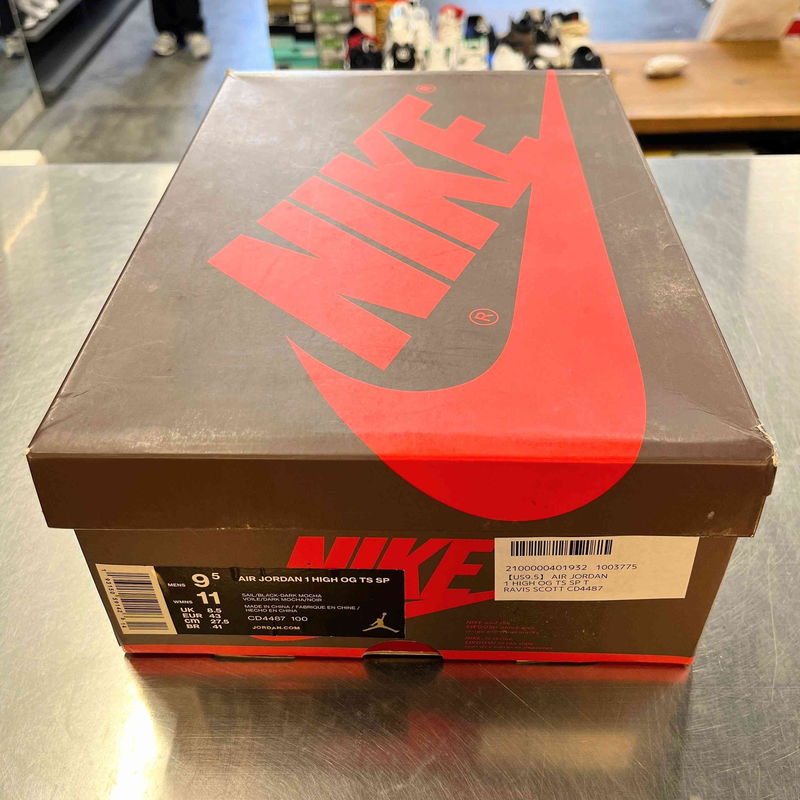 【US9.5】 AIR JORDAN 1 HIGH OG TS SP TRAVIS SCOTT CD4487-100 【USED】