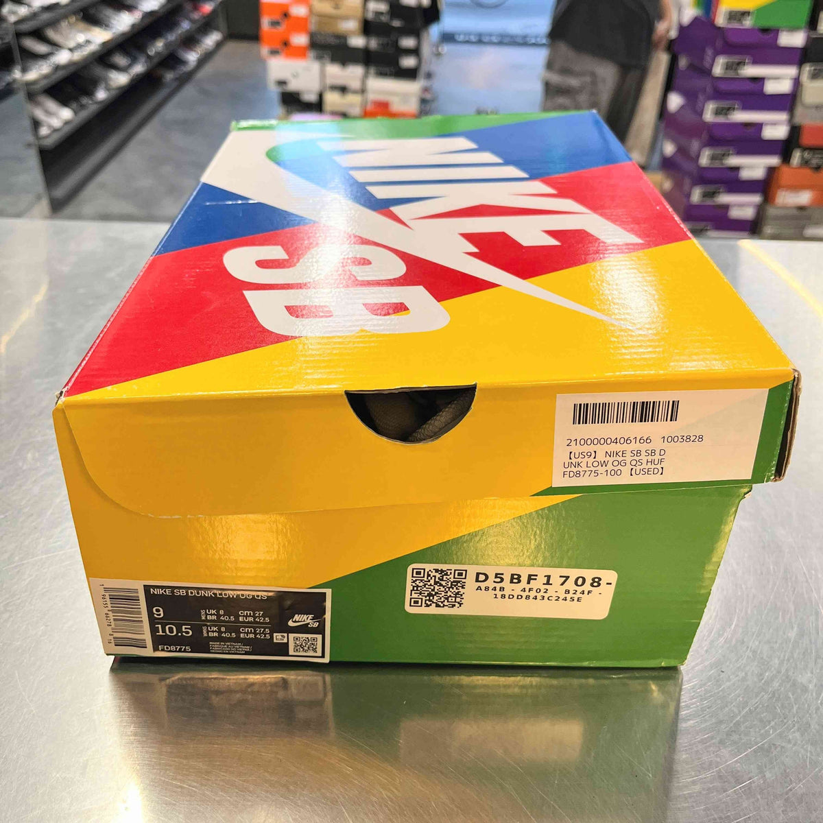 【US8】 NIKE SB SB DUNK LOW OG QS HUF FD8775-100 【DS】
