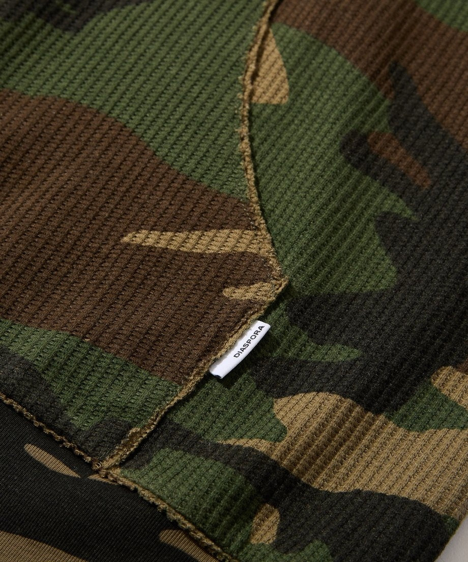 Diaspora skateboards Dry Waffle Full Zip Hoodie Woodland Camo XL