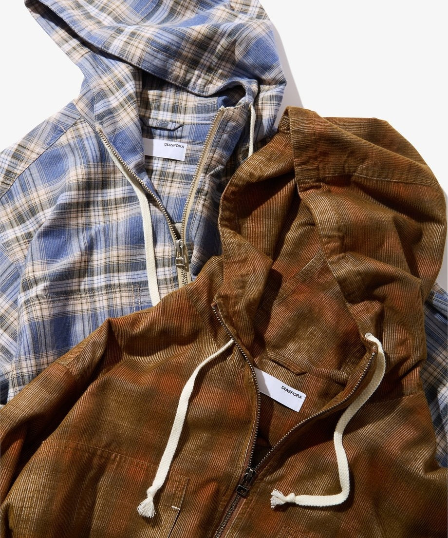 Diaspora skateboards Hooded Corduroy Shirt Brown L