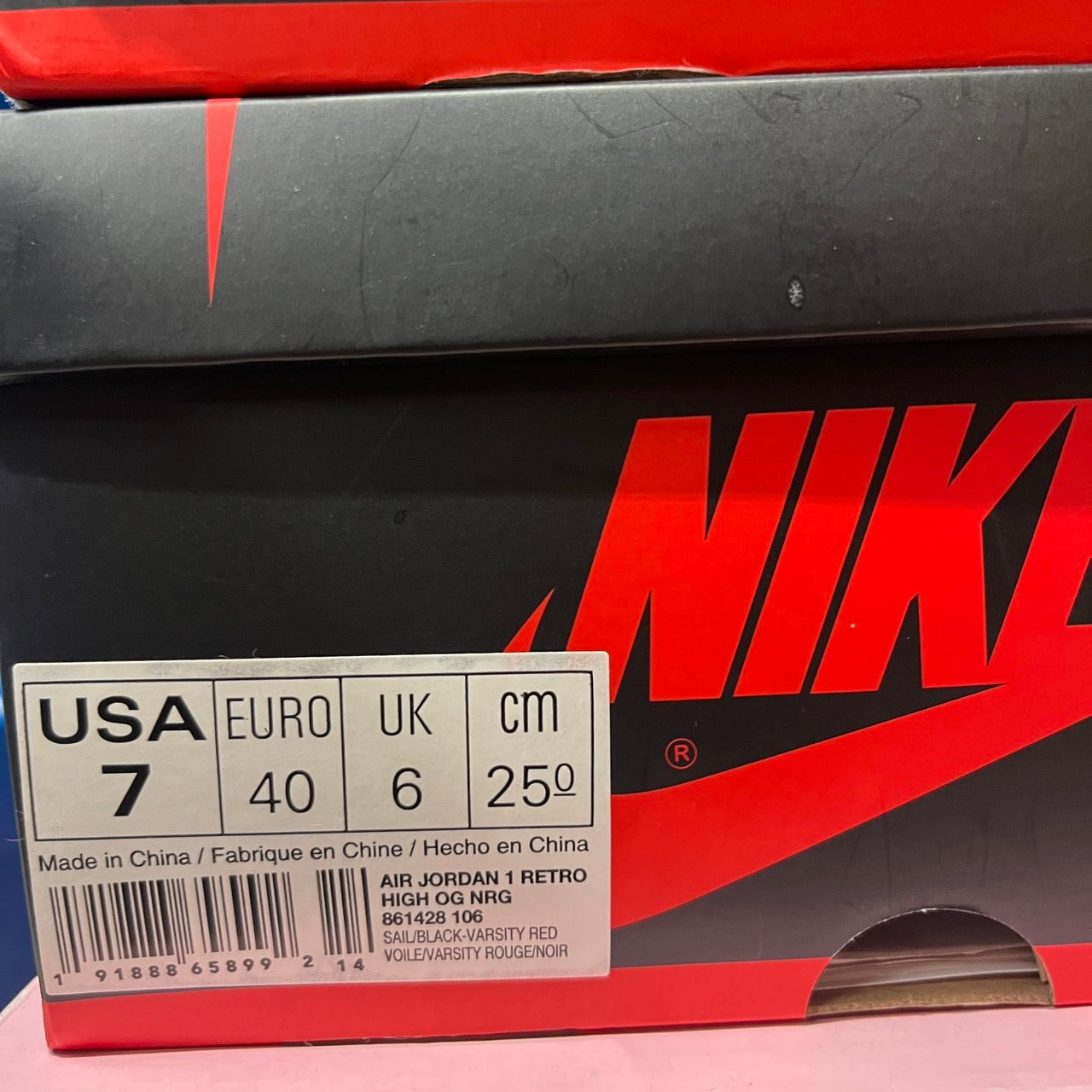 【US7】 AIR JORDAN 1 RETRO HIGH OG NRG Not For Resale 861428-106 【USED】