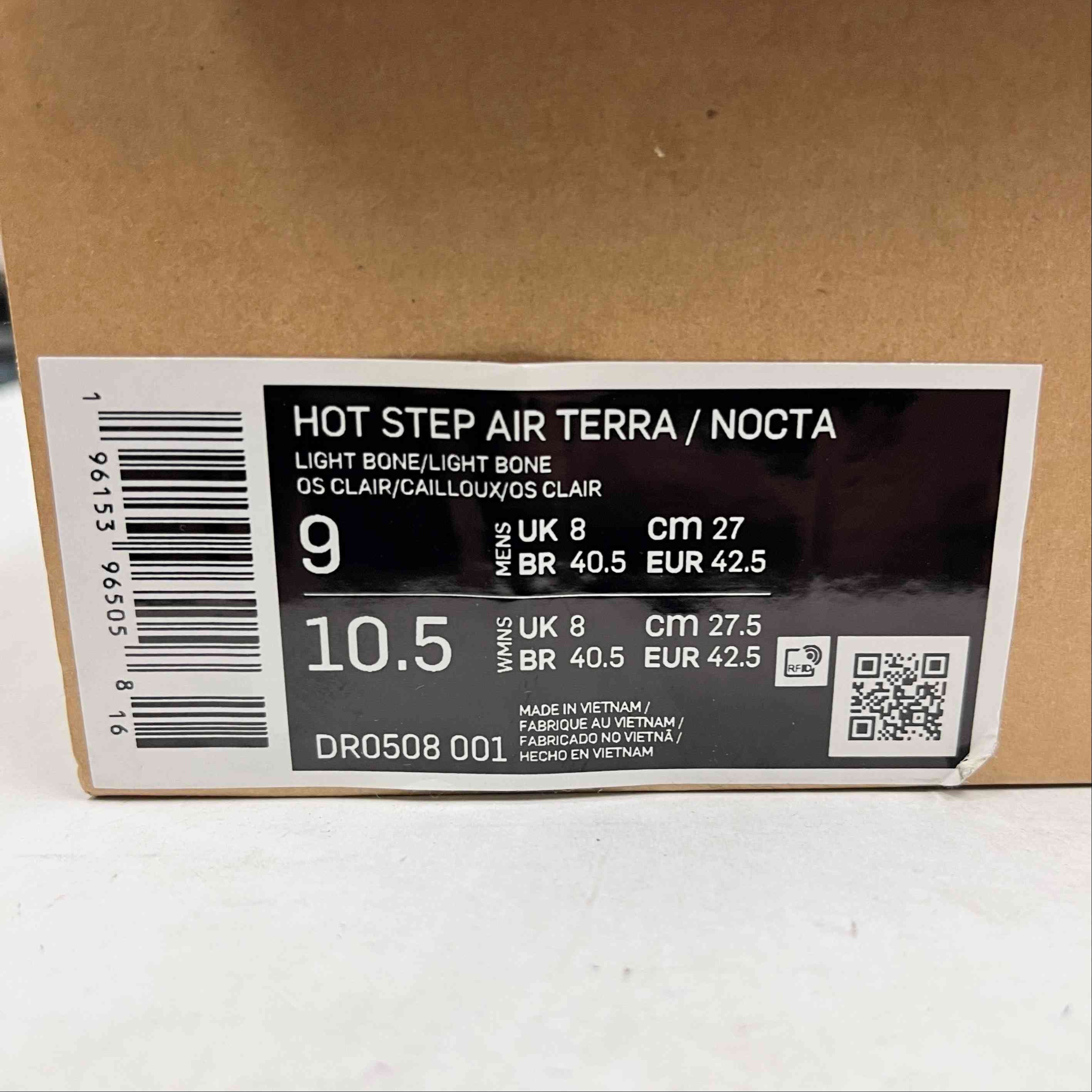 【US9】 NIKE HOT STEP AIR TERRA / NOCTA DR0508-001 【USED】