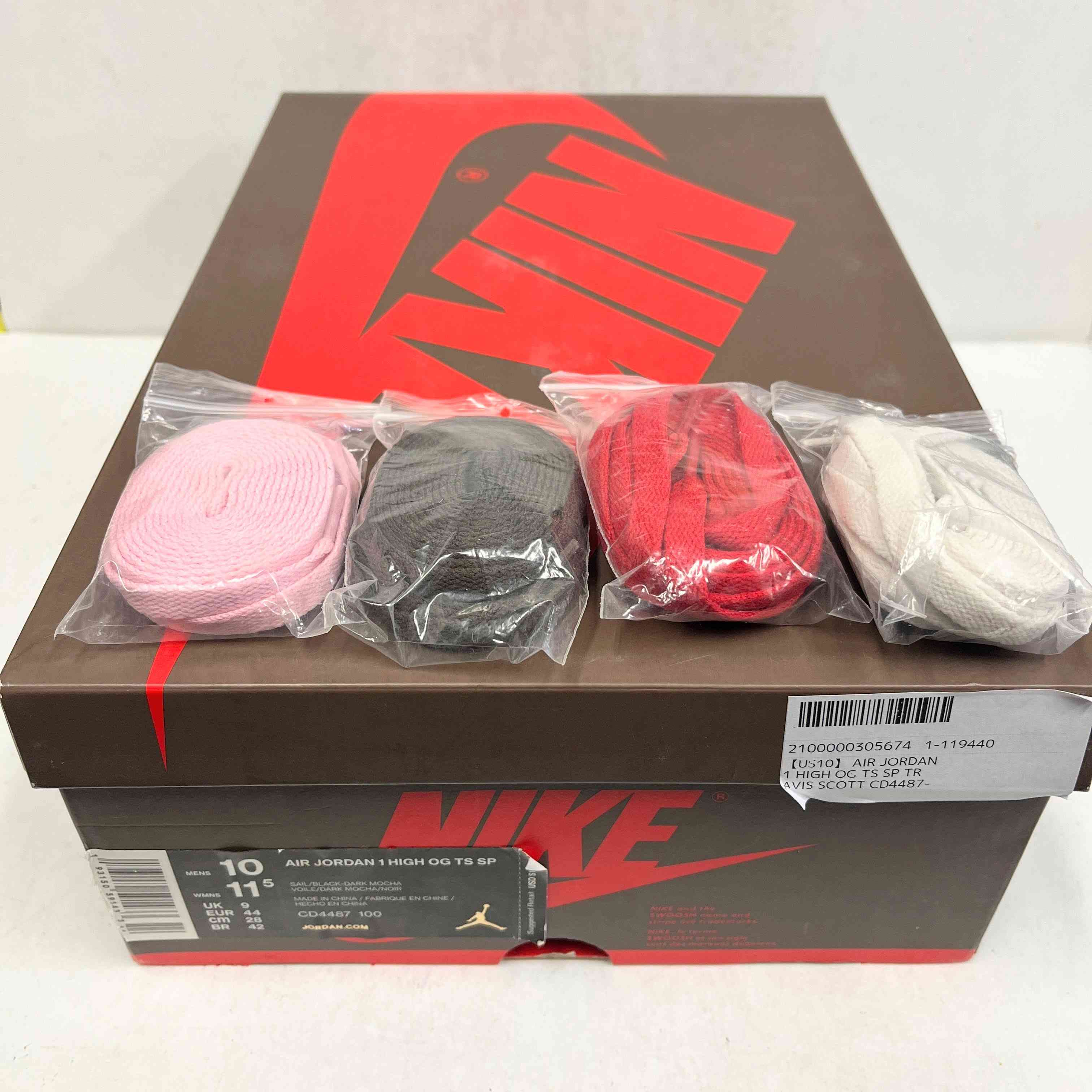 【US10】 AIR JORDAN 1 HIGH OG TS SP TRAVIS SCOTT CD4487-100 【USED】