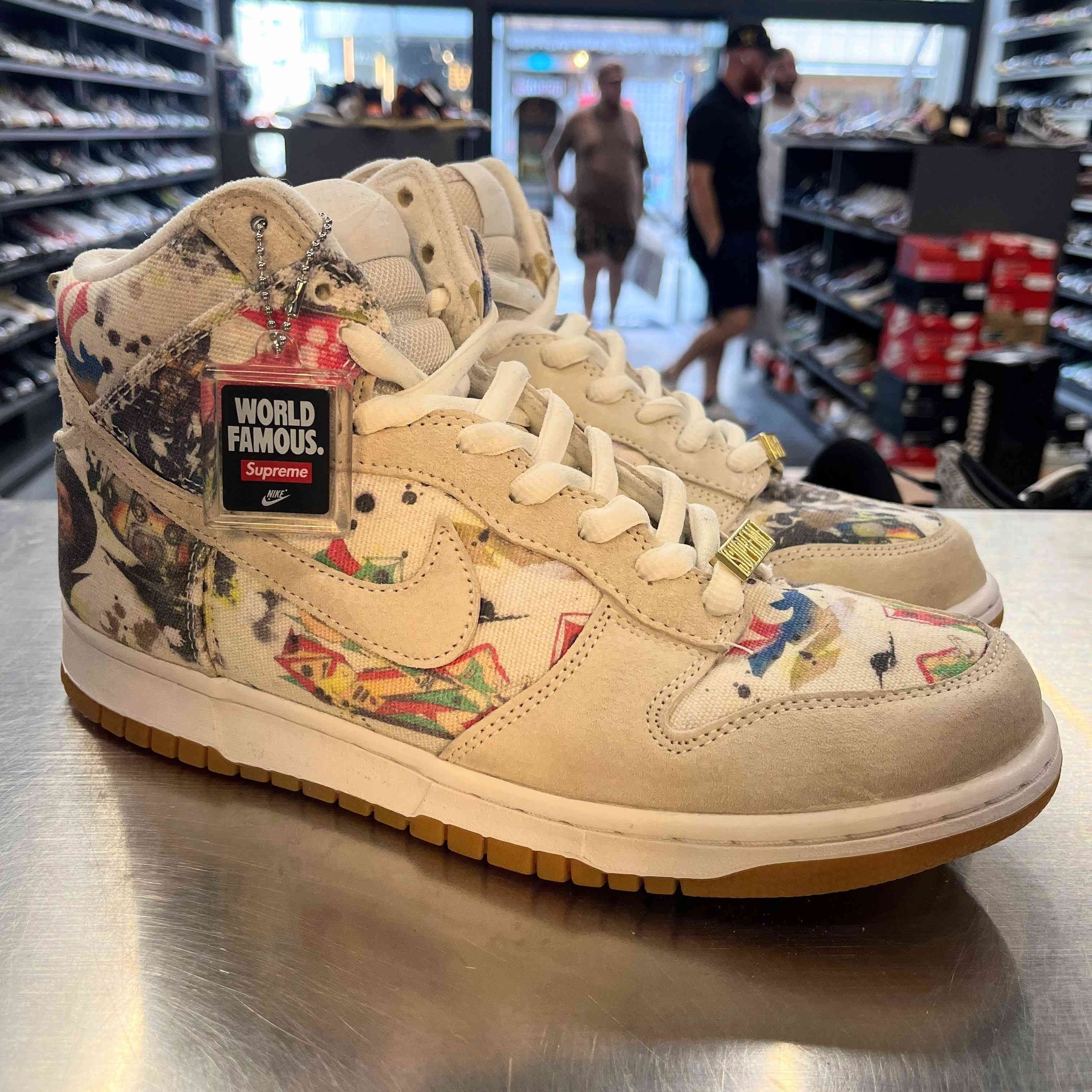 【US9.5】 NIKE SB SB DUNK HIGH OG QS Supreme/Rammellzee FD8779-100 【USED】