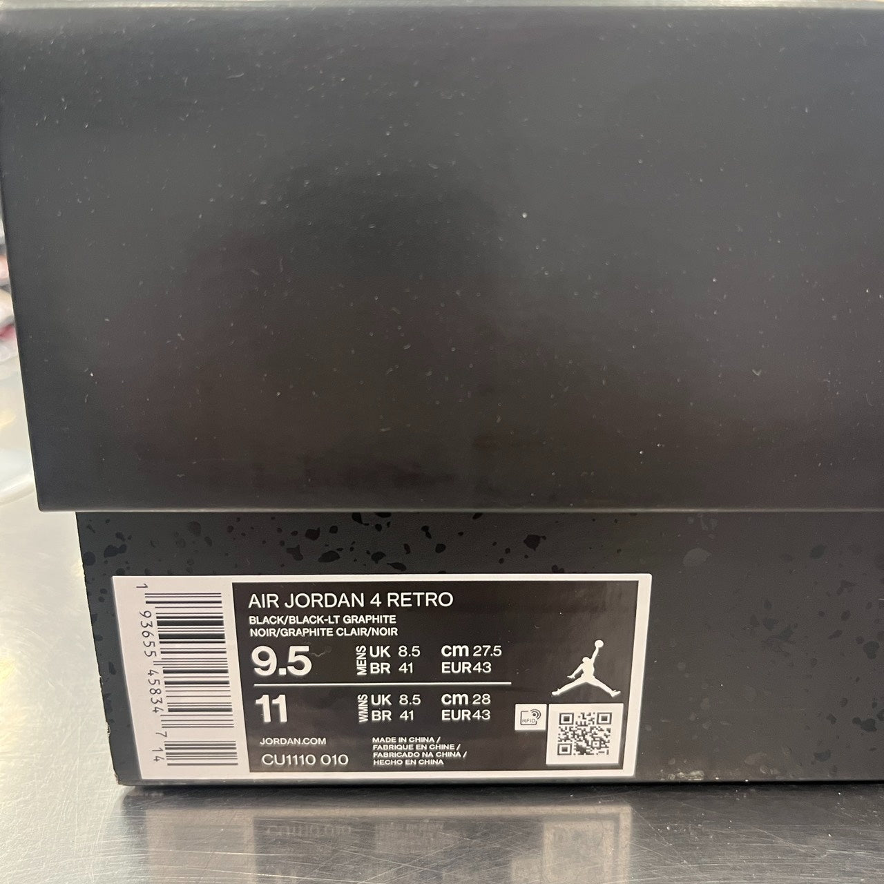 【US9.5】 AIR JORDAN 4 RETRO BLACK CAT CU1110-010 【USED】