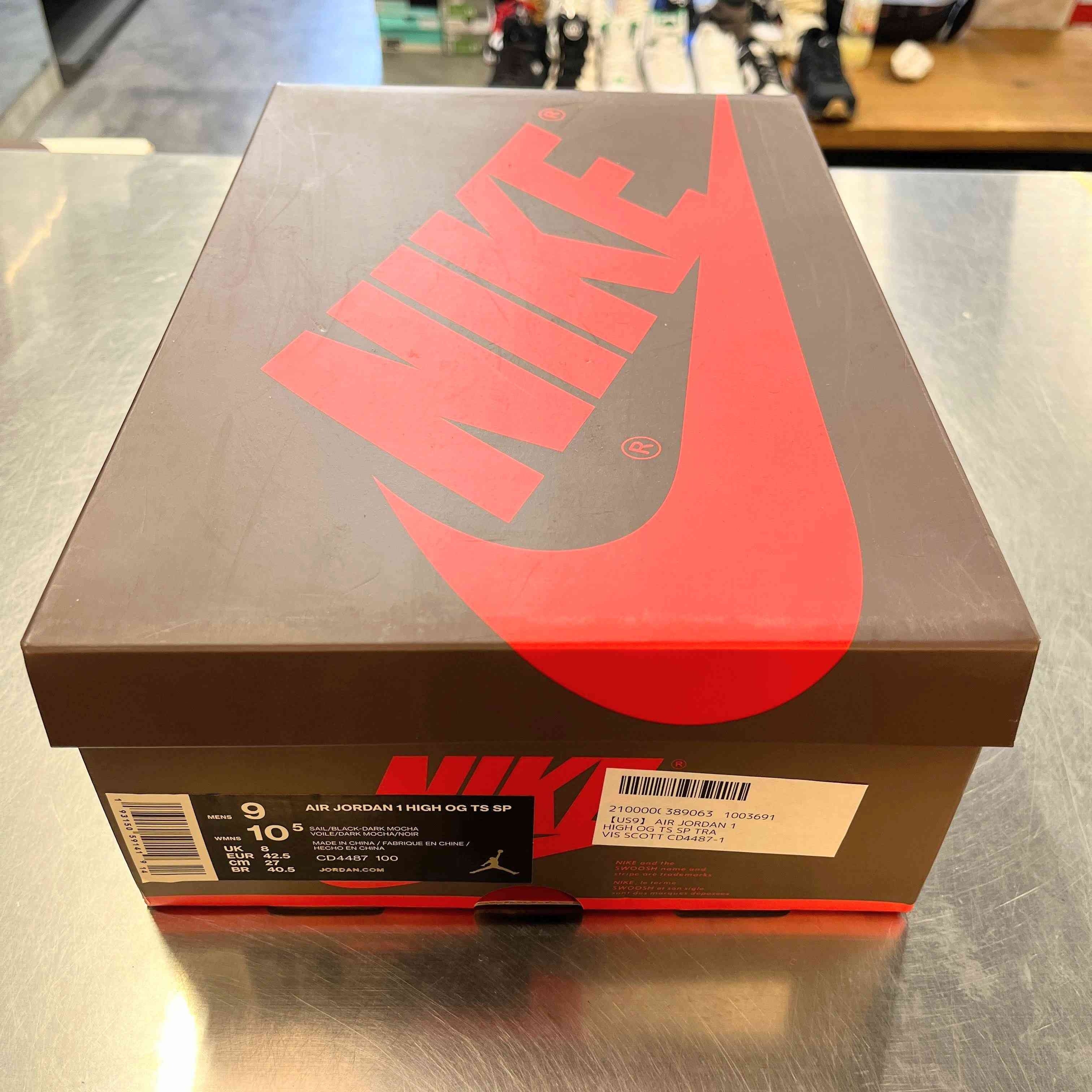 【US9】 AIR JORDAN 1 HIGH OG TS SP TRAVIS SCOTT CD4487-100 【USED】