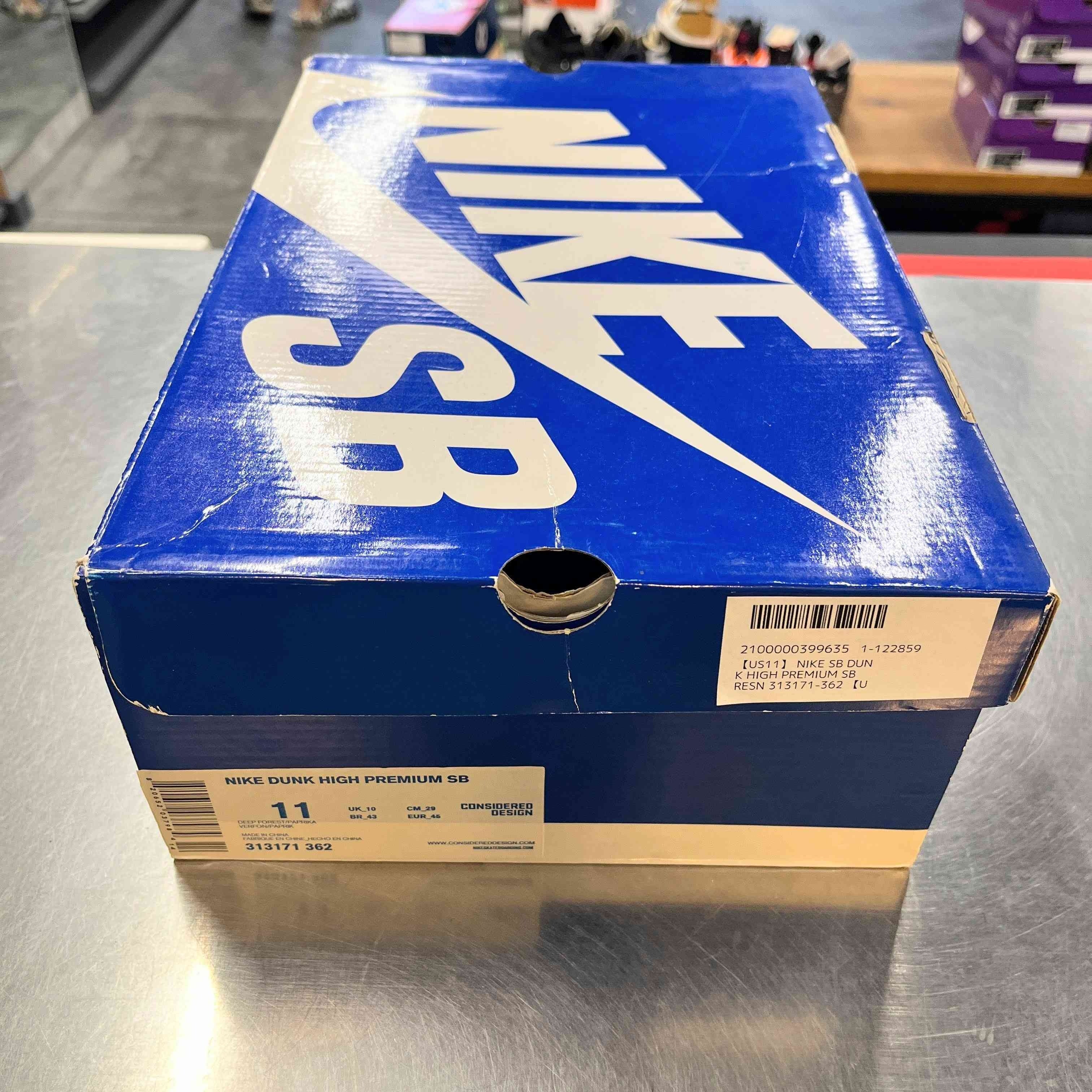 【US11】 NIKE SB DUNK HIGH PREMIUM SB RESN 313171-362 【USED】