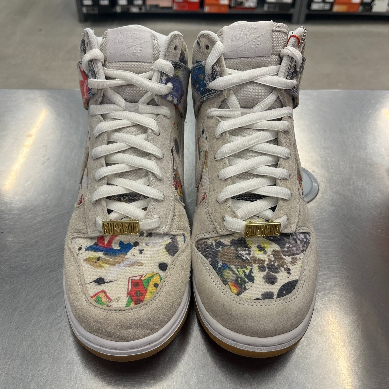 【US9.5】 NIKE SB SB DUNK HIGH OG QS Supreme/Rammellzee FD8779-100 【USED】