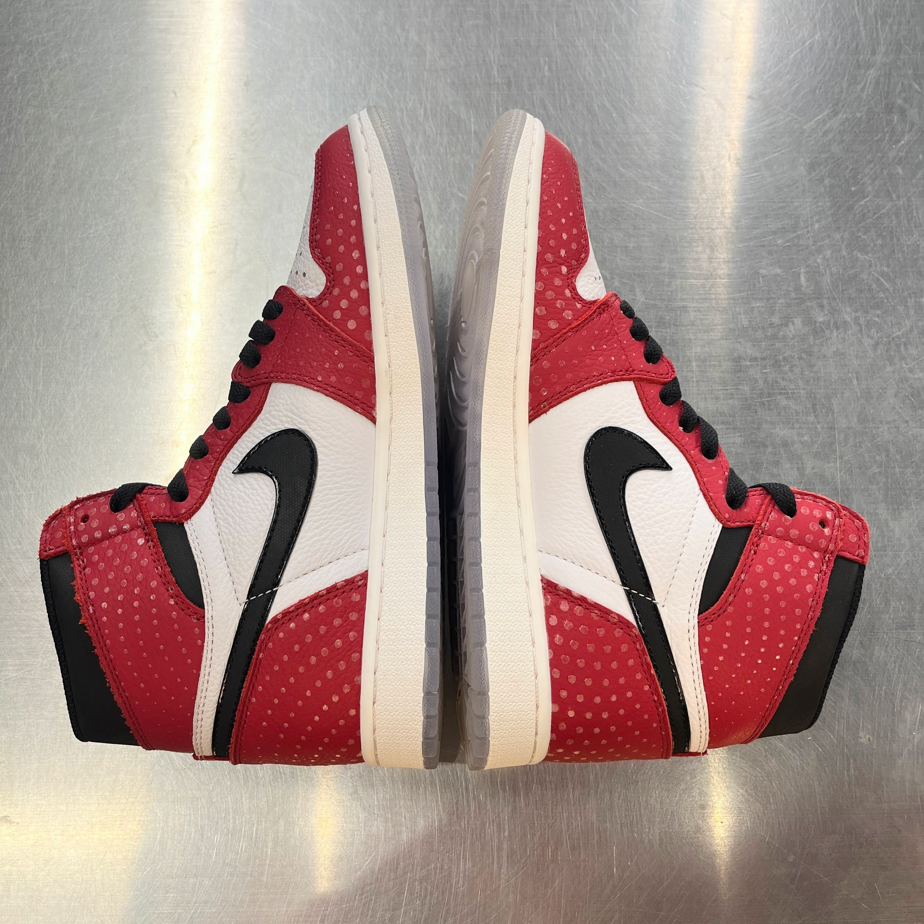 【US8】 AIR JORDAN 1RETRO HIGH OG Spider-Man Origin Story Special Box 555088-602 【USED】