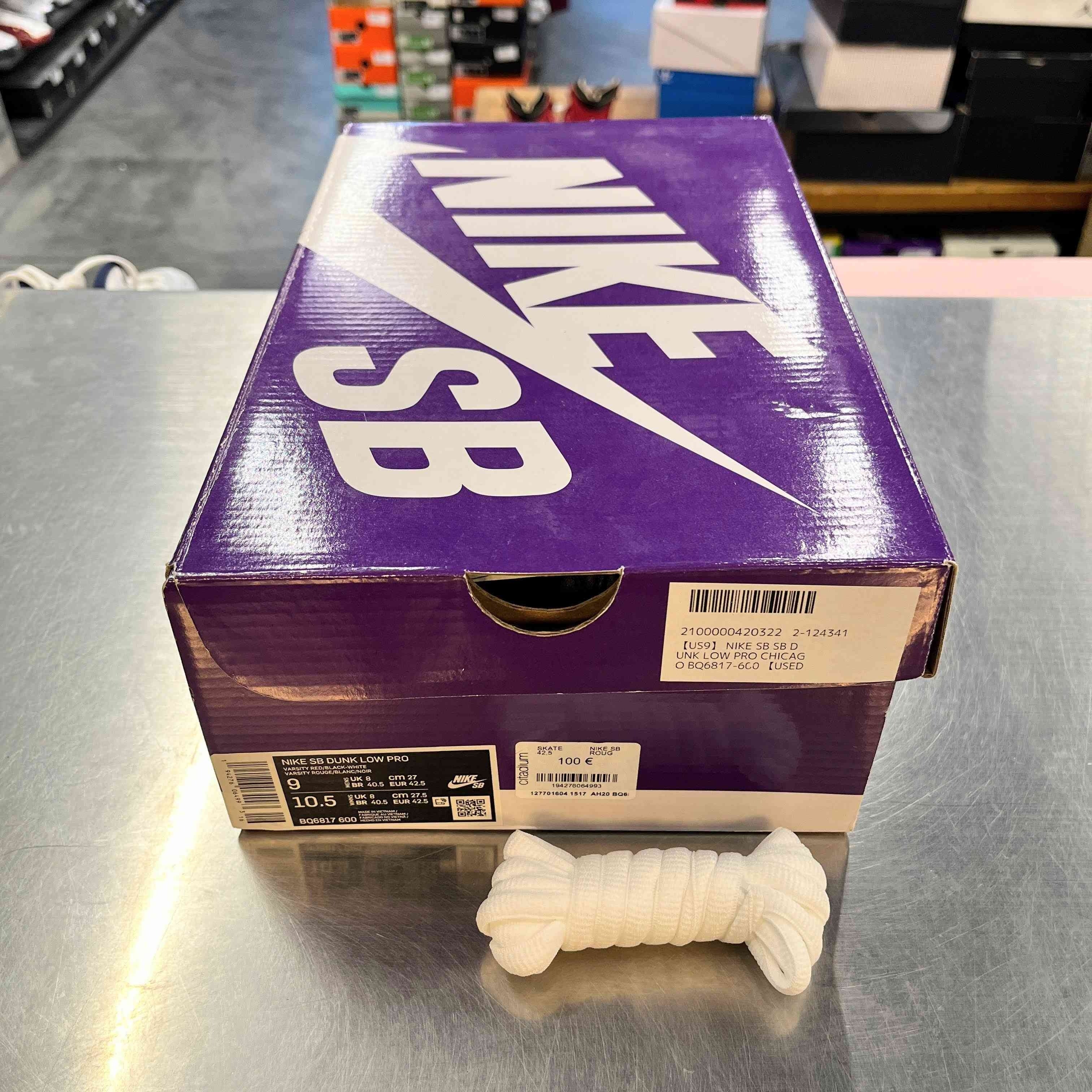 【US9】 NIKE SB SB DUNK LOW PRO CHICAGO BQ6817-600 【USED】