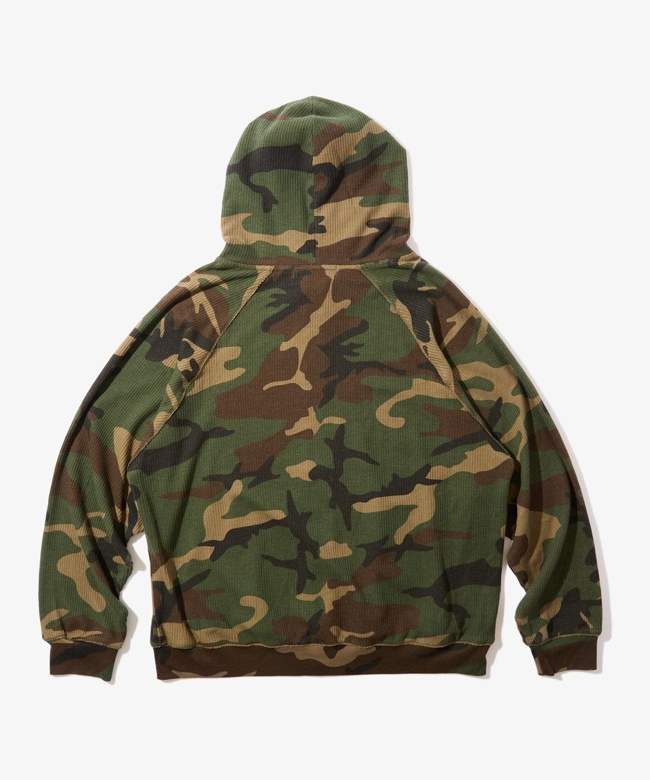 Diaspora skateboards Dry Waffle Full Zip Hoodie Woodland Camo XL