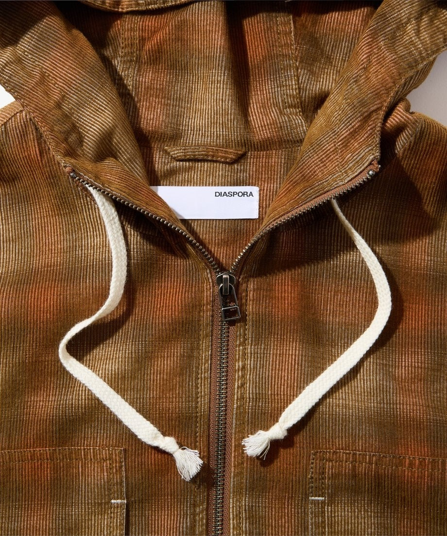 Diaspora skateboards Hooded Corduroy Shirt Brown L