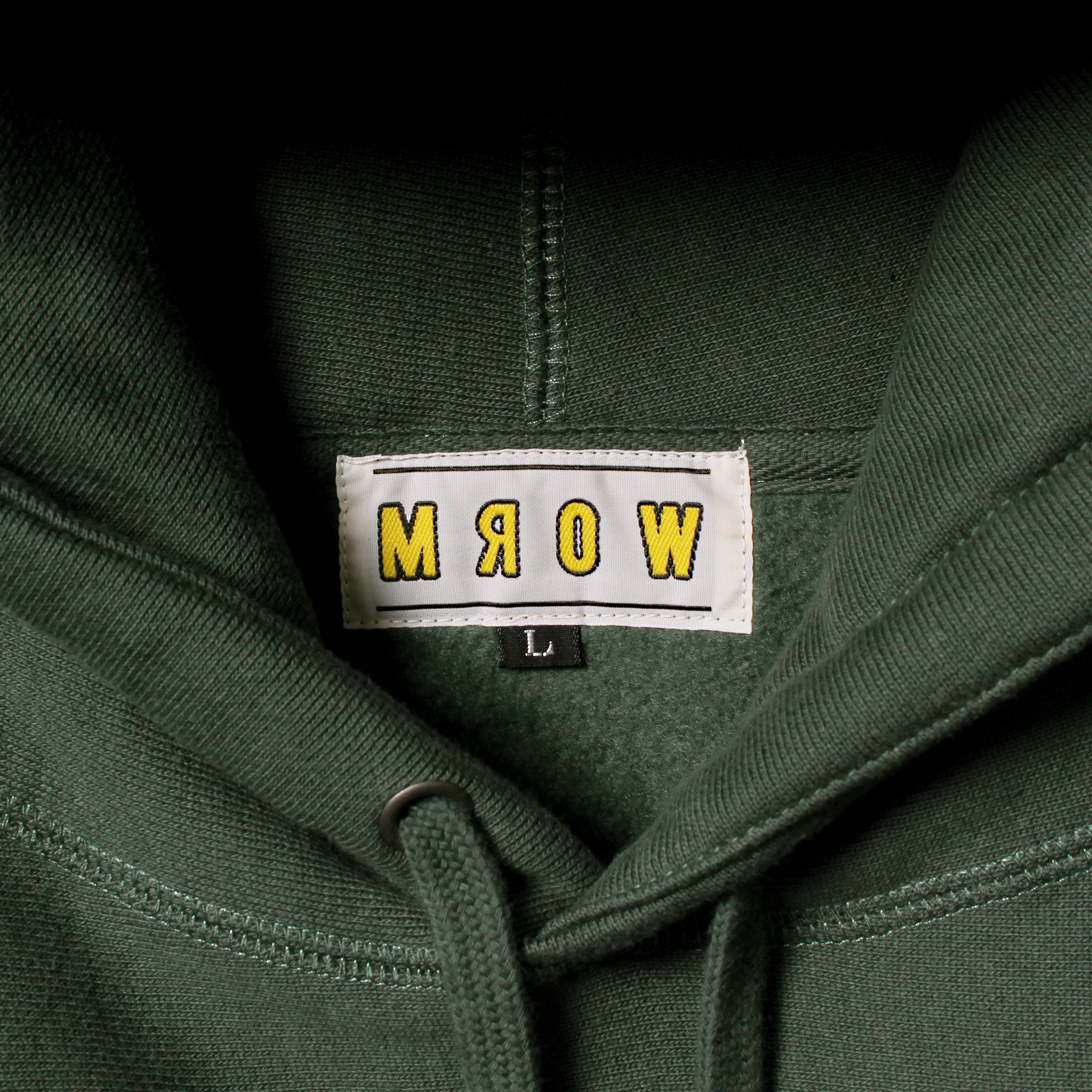 WORM EMBROIDERED LOGO HOODIE green
