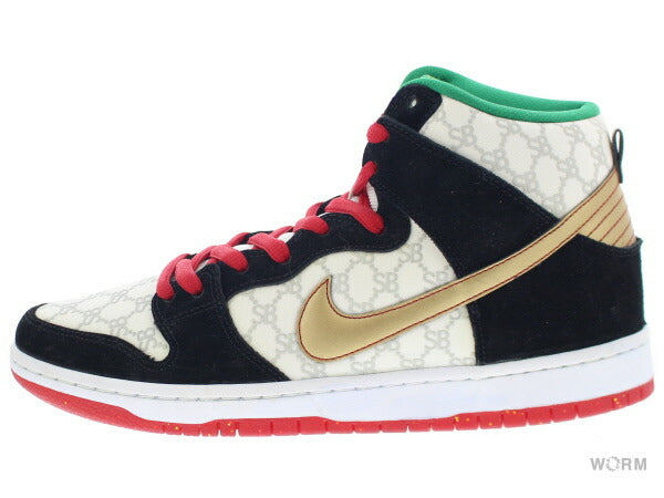 28.5cm NIKE SB DUNK HIGH PREMIUM SB 313171-170 white/metallic gold-bla