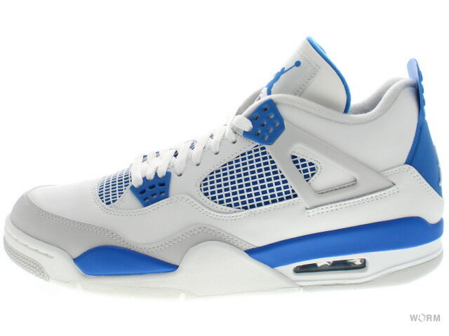 28cm NIKE AIR JORDAN 4 RETRO 308497-105 white/military blue-ntrl gray Nike Air Jordan Retro [DS]