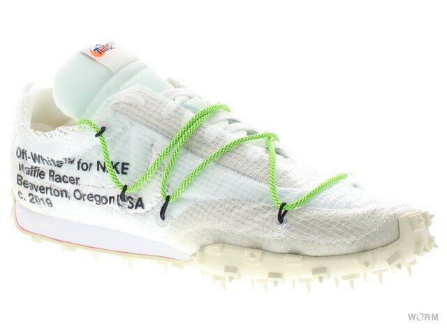NIKE W WAFFLE RACER / OW "OFF-WHITE" cd8180-100 white/black-electric green Nike Women's Waffle Racer [DS]